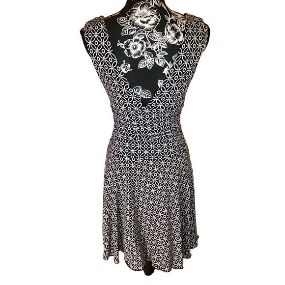 Vintage Byerwear Too Geometric Dress Low Cut Back Formal Wedding Occupational - Picture 2 of 11